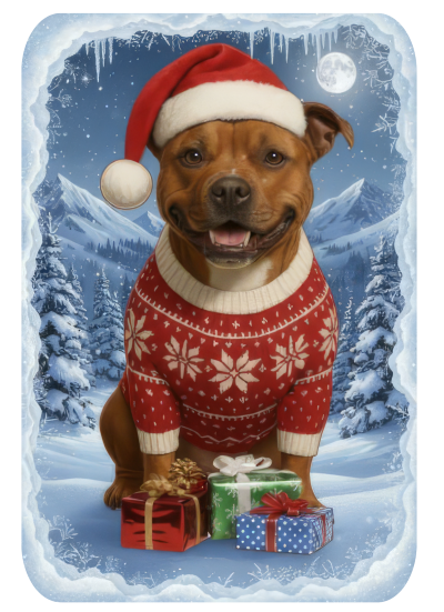 Vánoční tričko se stafordem1